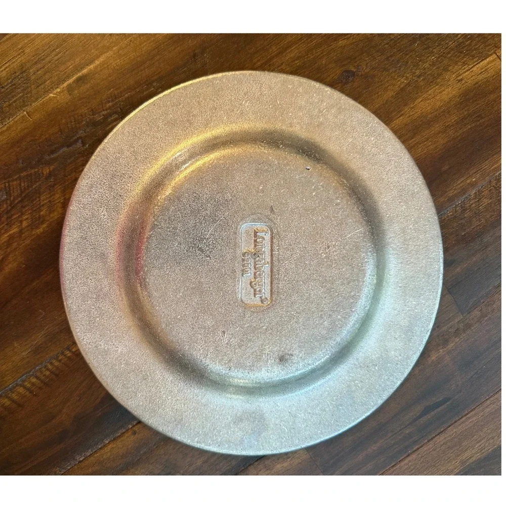 Longaberger 2001 Pewter Finish Collector Plate Oak Leaf Acorn Embossed 8 Inch